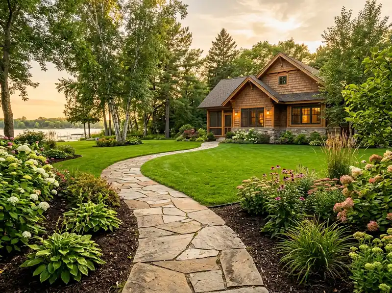 Professional residential landscaping and stonework in Detroit Lakes by Chips Clips