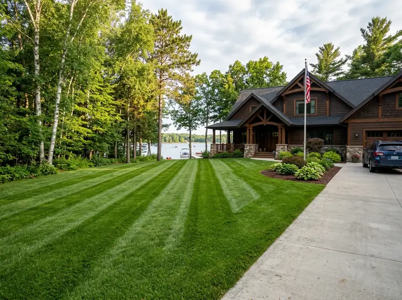 Lawn mowing services with crisp stripes in Detroit Lakes by Chips Clips Lawn mowing services with crisp stripes in Detroit Lakes by Chips Clips
