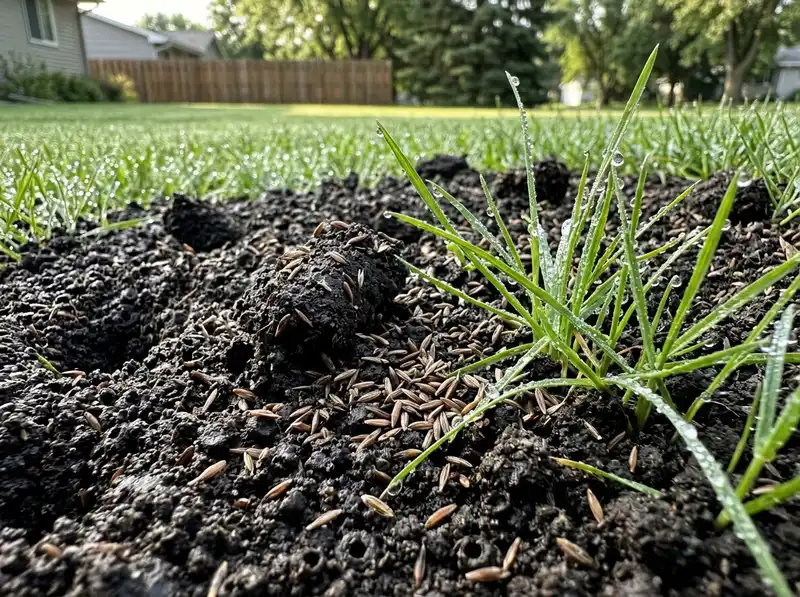 Lawn overseeding and soil preparation for landscaping in Detroit Lakes Lawn overseeding and soil preparation for landscaping in Detroit Lakes