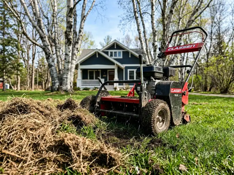 Lawn power raking and dethatching landscaping service in Detroit Lakes, MN Lawn power raking and dethatching landscaping service in Detroit Lakes, MN